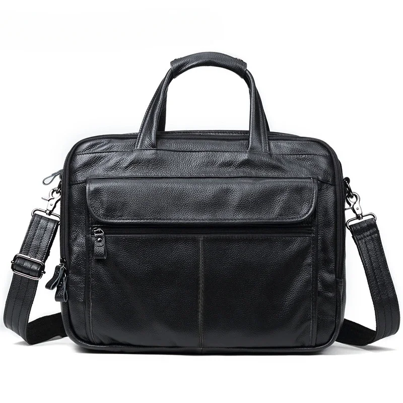 Herren-Aktentasche aus echtem Leder, Retro-Business-Handtaschen, männliche Schulter-Crossbody-Tasche aus Rindsleder, Computer-Tasche, Opla Penso Plata Plata Lorenzo
