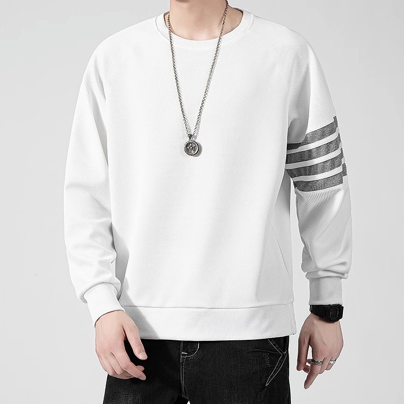 Mole Masculino de Manga Longa com Gola Redonda, Camada Base Esportiva, Estilo Casual Confortável para Jovens Estudantes no...
