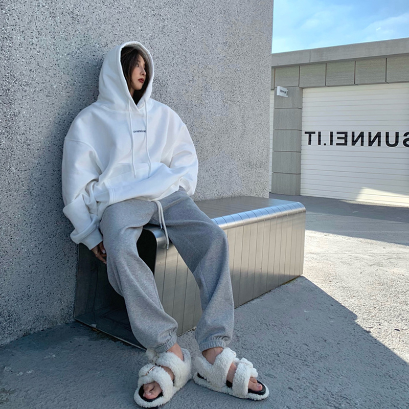 Women's Fleece Lined Hoodie Thickened Retro Design Street Sle Outerwear Chic Korean Version Large Size Autumn Winter Sweats...