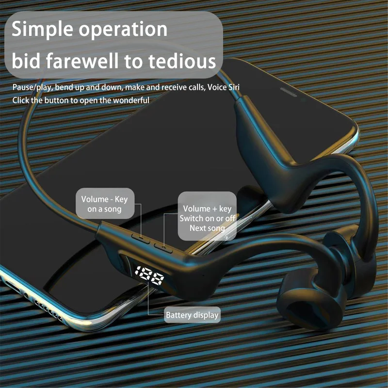 Xiaomi X7 auriculares inalámbricos de conducción ósea deporte natación auriculares compatibles con Bluetooth manos libres con micrófono para auriculares deportivos
