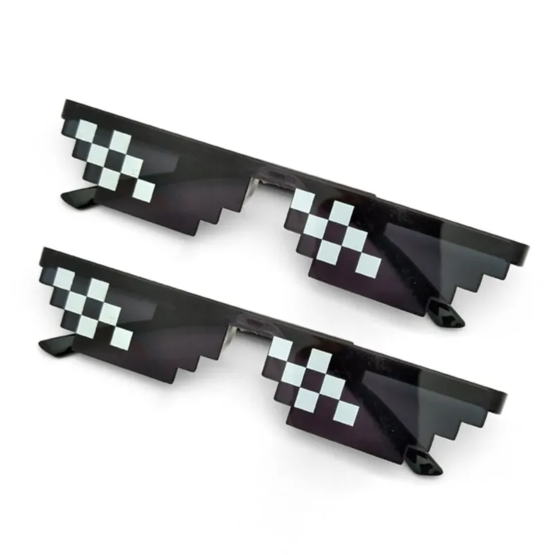 2 uds. de gafas de sol con mosaico para fiesta, gafas de sol para hombre, gafas de sol pixeladas, gafas divertidas para mujer