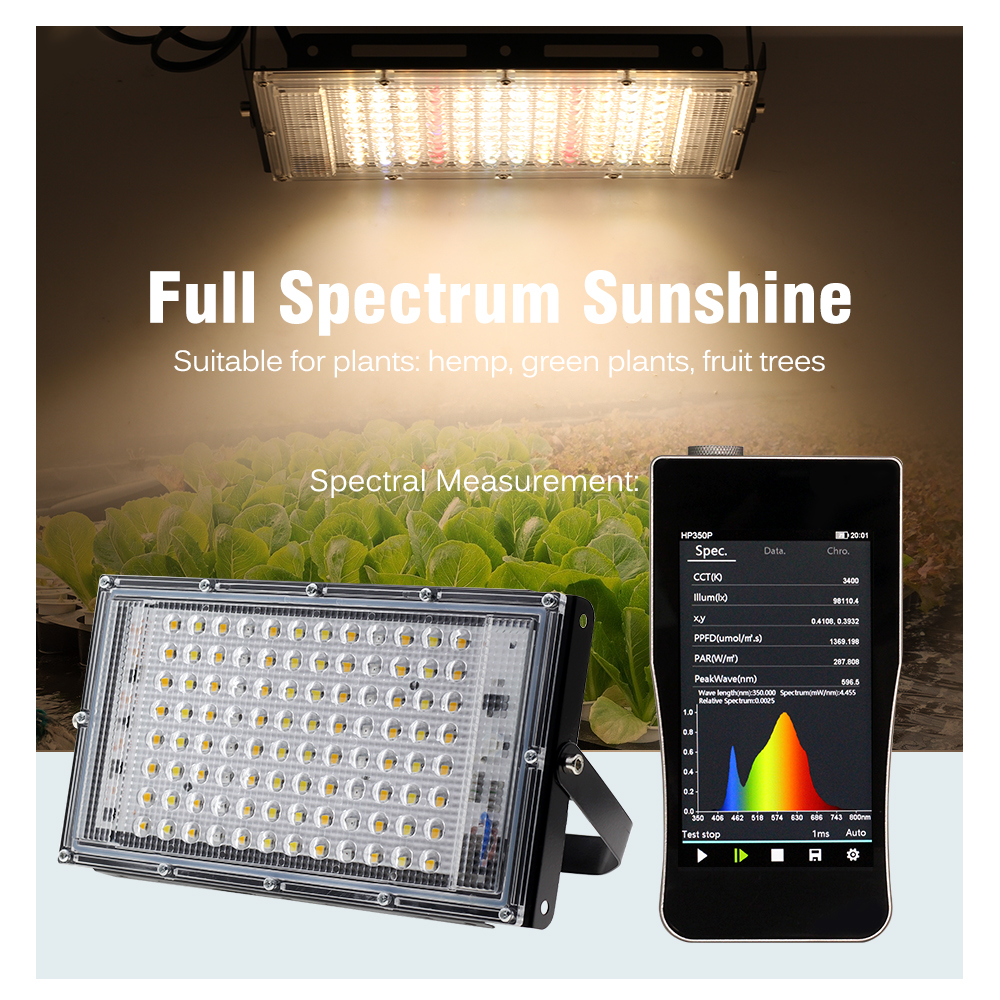 フルスペクトル LED 成長ライト 50 ワット 100 ワット模造太陽光植物ランプ温室水耕植物成長照明