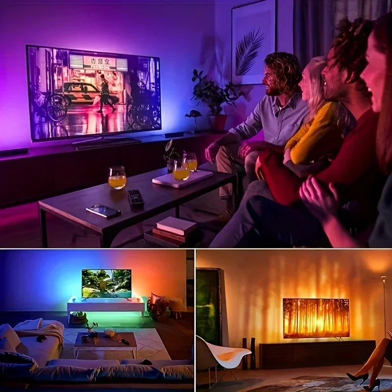 1M-30M USB LED Strip Lights Multicolor Bluetooth Control With 24Key Remote Music Sync Flexible Lamp for Home Party Decoration