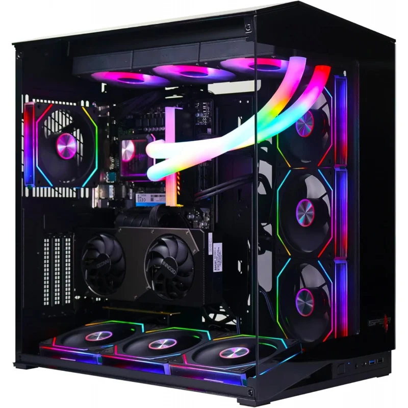 PC para juegos – i5-14700F, RTX 5070 12GB, 32GB DDR5, 1TB NVMe SSD 3300MB/s, fuente de alimentación de 700W, enfriador de agua con tubo ARGB de 360 mm, estuche con 7 AR