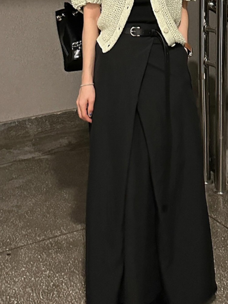 White A-Line Midi Skirt Women's Summer New Sle Chic Design Loose Versatile Knee-Length Half Body Skirt Korean Sle Commute