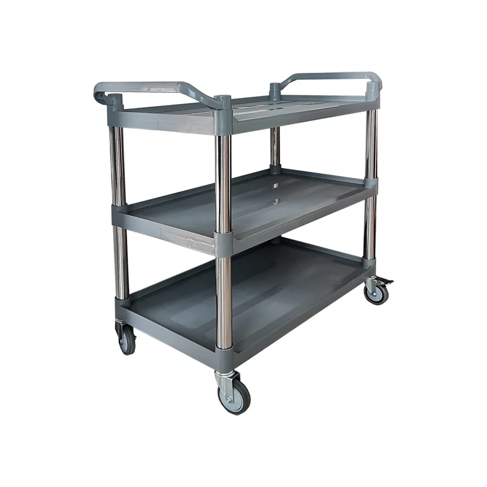 経済的なプラスチックトロリーステンレス鋼丸管バッファロー機器としての 3 層コレクショントロリーを手頃な価格で