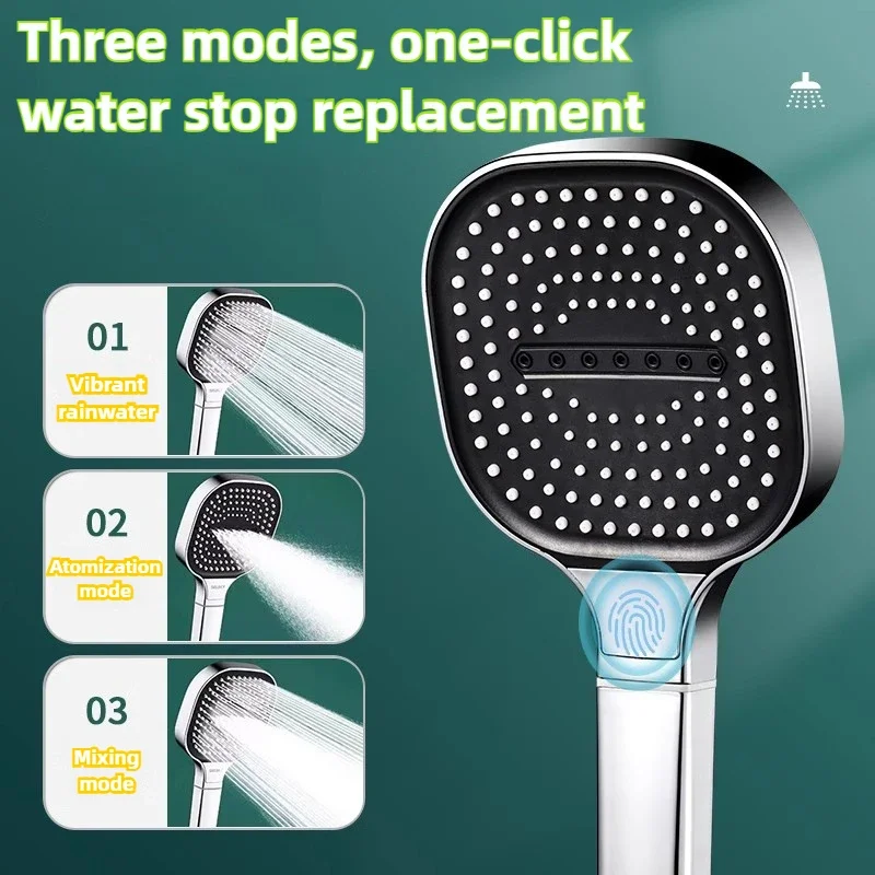 Soffione doccia a pannello grande Soffione doccia con massaggio ad acqua ad alta pressione regolabile in 3 modalità Accessori per il bagno a risparmio idrico