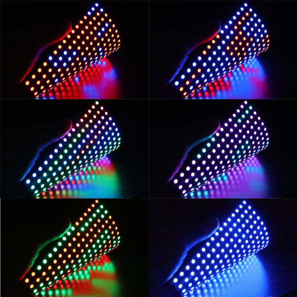 1-10 Stuks WS2812B RGB Flexibele 4X12 8X8 16x16 8x32 Pixel Led-paneel Matrix Scherm Module WS2812 Individueel Adresseerbare IC DC5V