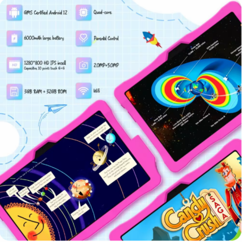 Kinstone Kinder Android12 Tablet 10,1 Zoll 6000 mAh 3 GB + 32 GB Bildung PC Sicherheit Augenschutz Bildschirm Tablets Parental Lock Tablet