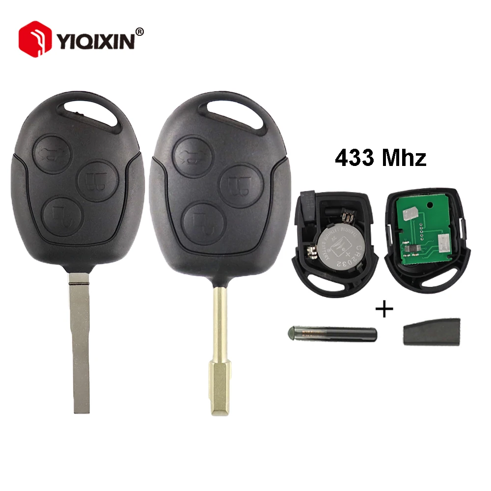 Chave remota de carro com chip 433MHz 4D60 4D63 para Ford Mondeo Focus 2 3 Fusion Fiesta Galaxy C-Max S-Max 3 Transit MK2 MK5 MK7
