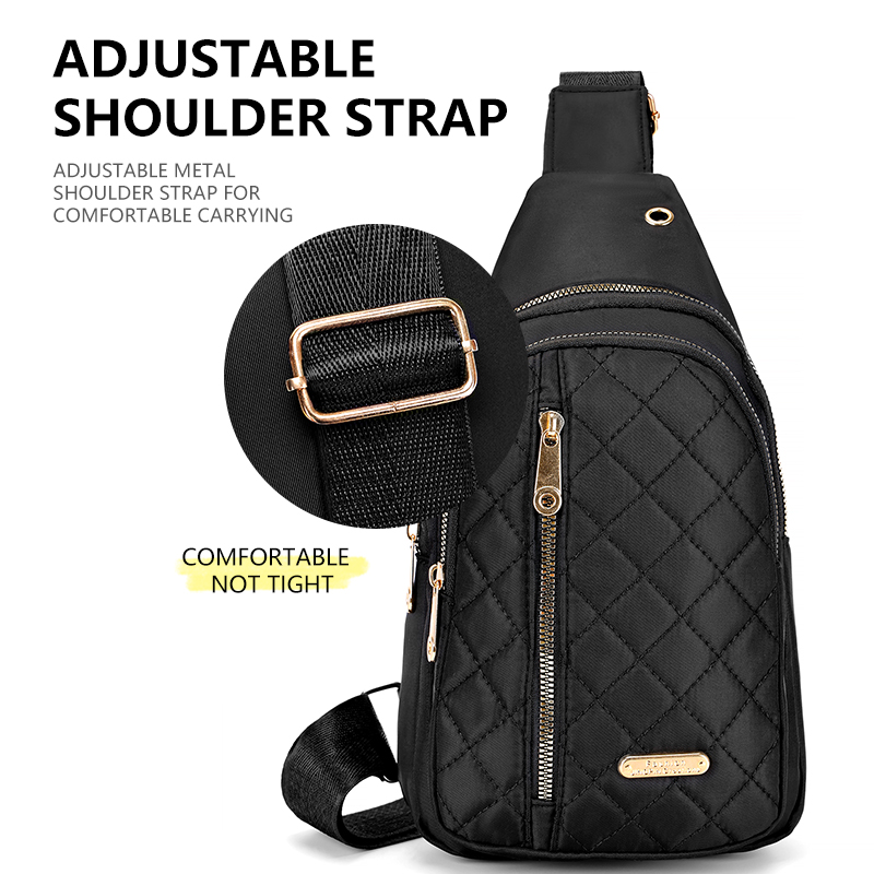 Modische, lässige Brusttasche mit Reißverschluss, Umhängetasche für Reisen, Sport