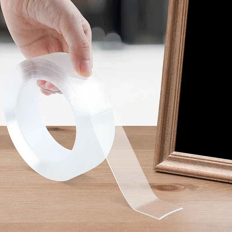Nano cinta de doble cara de 1M/3M, cintas adhesivas transparentes, reutilizables, impermeables, limpiables, suministros para cocina y baño