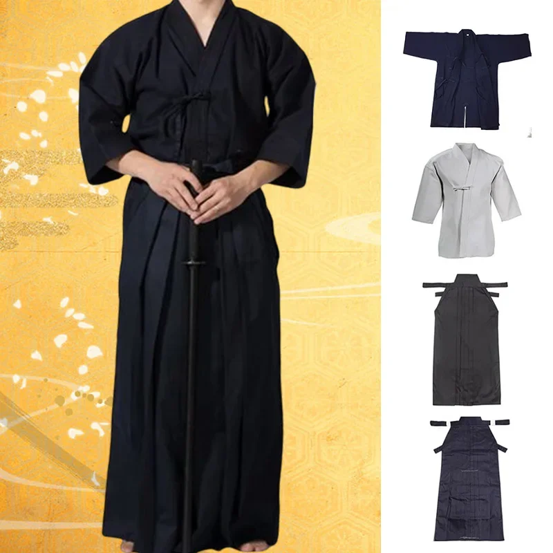 Kendo mundury odzież do sztuk walki Kendo Aikido Hapkido sztuki walki garnitur mężczyźni kobiety Hakama Aikido mundury Kung Fu Taekwondo