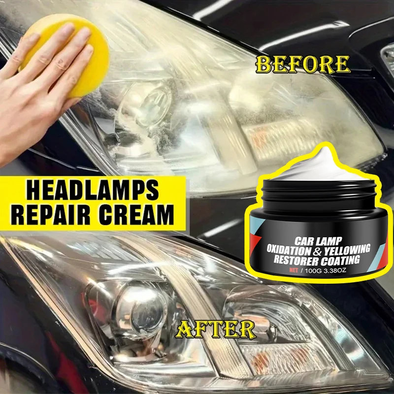 Car Headlight Restoration Polishing Headlamp Scratch Remover Repair Cleaning Paste Remove Oxidation Headlight Polish Liquid
