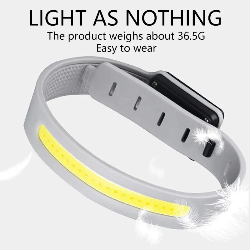 COB LED Braçadeira Luz 350mAh 500LM Esporte Noite Correndo Aviso Braço Perna Pulseira Luz Tipo-C USB Recarregável IPX4 À Prova D 'Água
