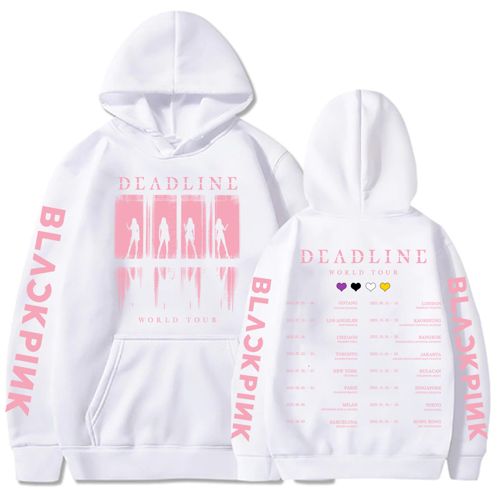 2025BP Deadline Black World Tour Hoodie Harajuku Pullover Tops Man Vrouw Sweatshirt Fans Gift