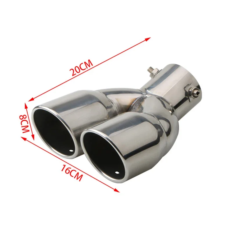 Car modification dual pipe exhaust pipe decoration universal thickened version dual outlet tailpipe muffler