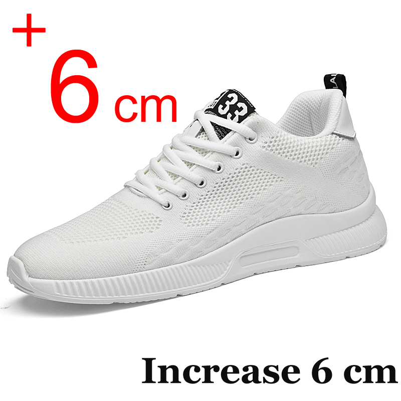 Zapatillas de deporte para hombre, zapatos con elevador, tacones ocultos, zapatos transpirables con aumento para hombre, plantilla de aumento de 6CM, zapatos deportivos informales de altura 48