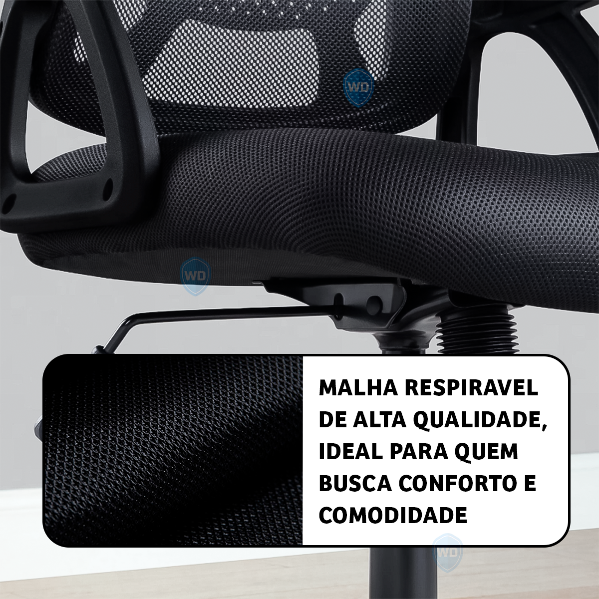 Cadeira De Escritório Ergonômica Preta Com Estofado Office