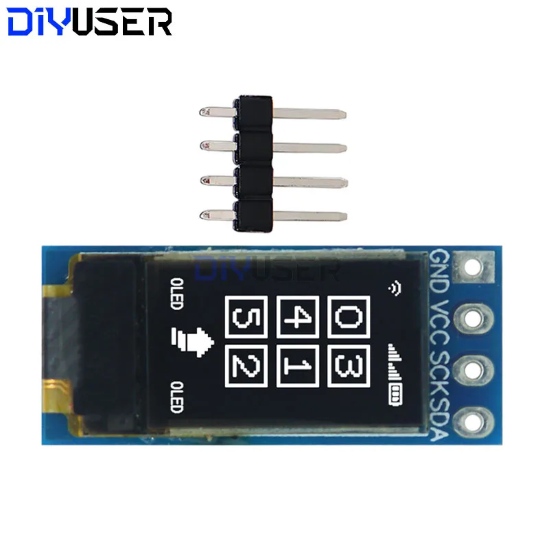 DIYUSER pantalla LCD OLED de 0,5 pulgadas blanco CH1115 pantalla pequeña 48*88 módulo de luz blanca pantalla vertical IIC