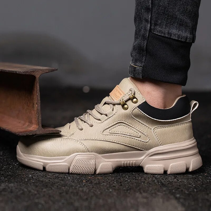Fio de aço giratório fivela trabalho tênis masculino, sapatos indestrutíveis, anti-quebra, anti-punção, segurança, de alta qualidade