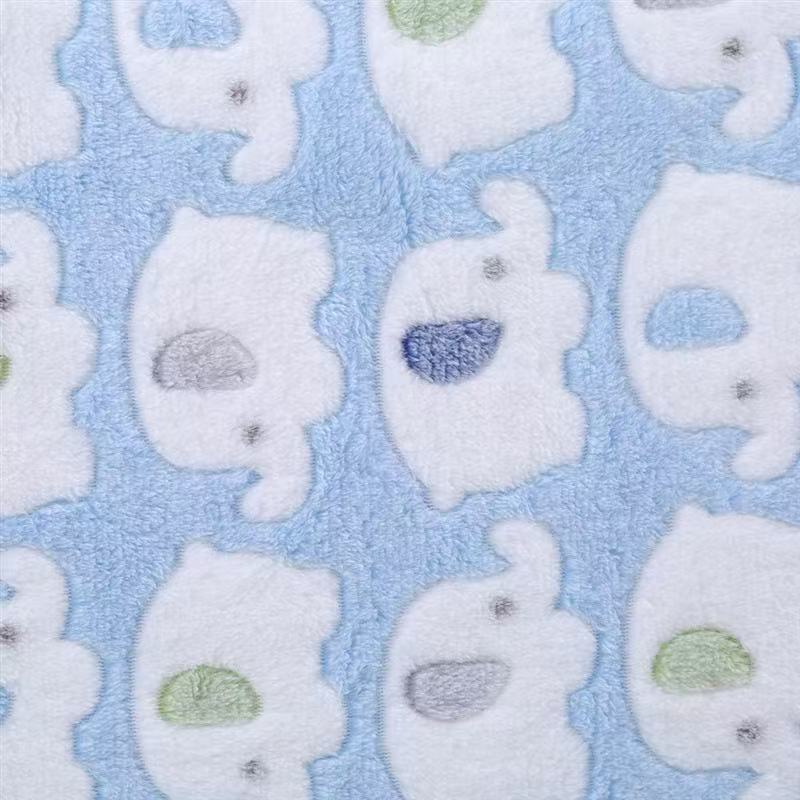 Coperta per bambini in cartone animato Elefante carino Prodotti per bambini Trapunta per aria condizionata con elefante neonato Trapunta per cuscino in velluto corallo a doppio uso