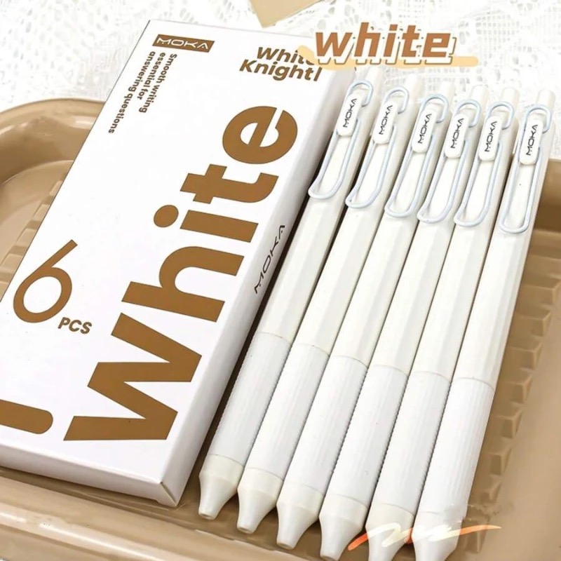 6 Pcs Creative Press Neutral Pen Signature Pen Black Pen Student Supplies Quick Drying Pen Stationery