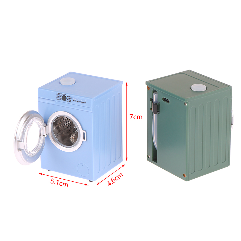 Dollhouse Miniature Washing Machine Drum Washer Laundry Model Dollhouse Decor Toy