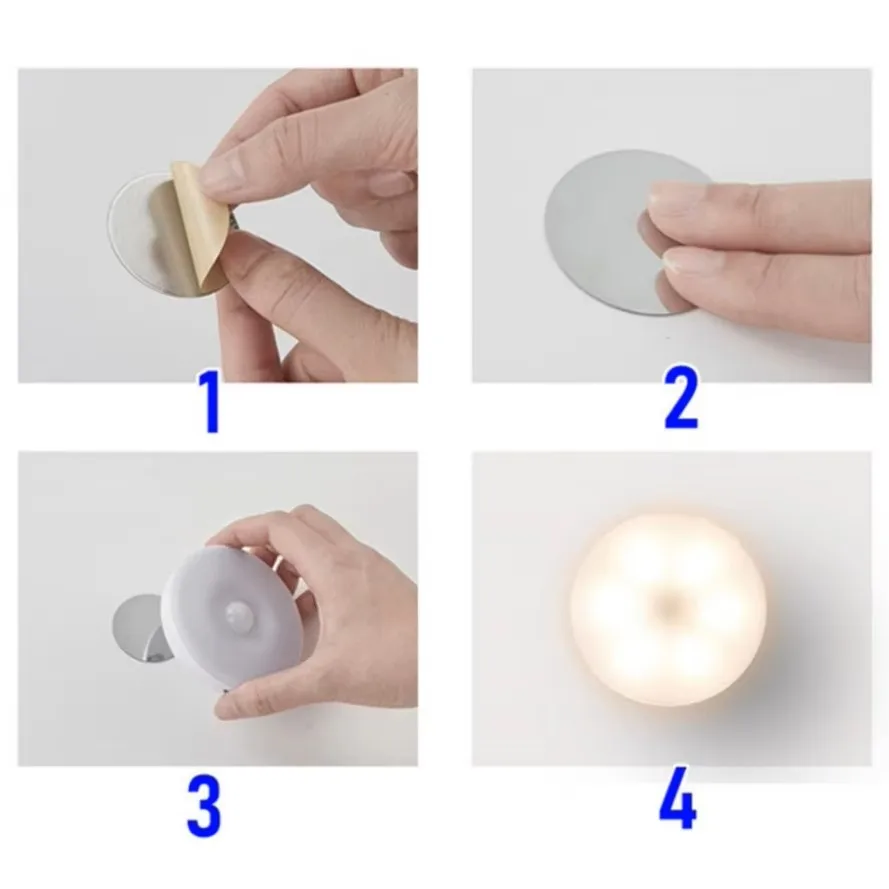 PIR Motion Sensor 8LED LED Night Light Human Body Induction Wireless Detector Automatic Light On / Off For Home Bedside Lighting