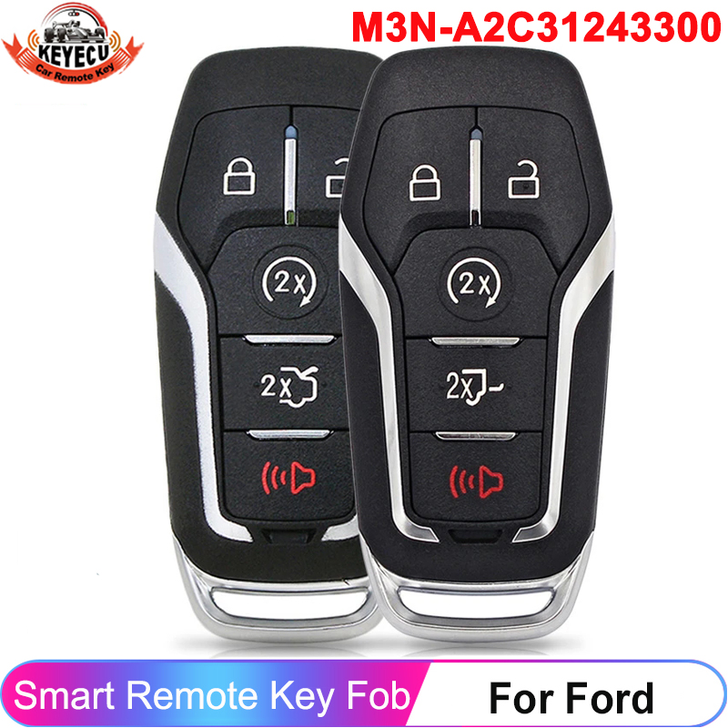 KEYECU 5 кнопок для Ford Fusion Explorer Edge Mustang F150 F250 2015 2016 2017 M3N-A2C 31243300   Умный брелок для дистанционного управления ID49 902 МГц