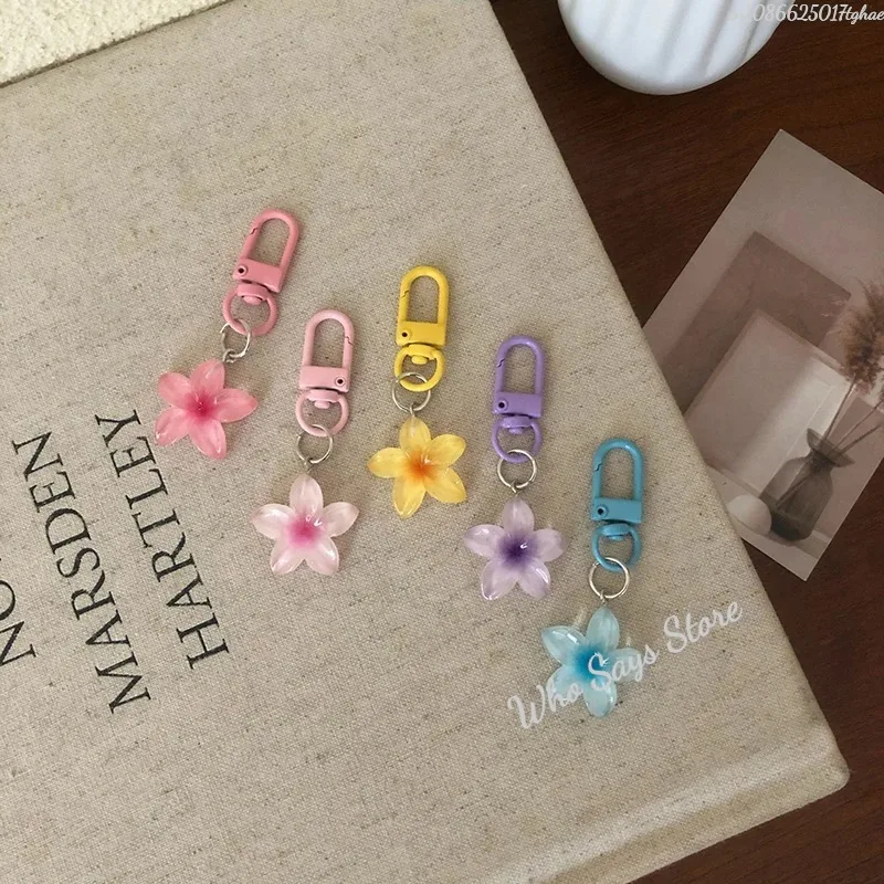 Ciondolo portachiavi fiore trasparente colorato per donne ragazze moda squisito portachiavi borsa decorazione accessori amico regalo