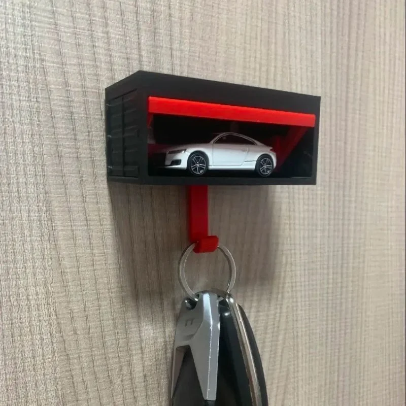 Creative Storage Rack Car Garage Key Holder With Opening Door Wall Mount Key Rack Multifunctional Easy Installation Car Key Hook