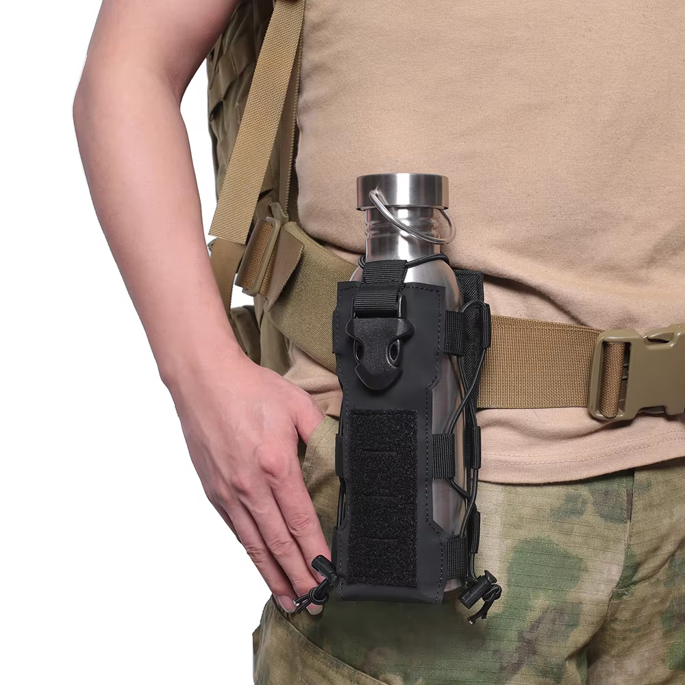 DIZETION Outdoor Sports Molle etui na butelkę wody Radio stołówka pokrywa kabura saszetka biodrowa polowanie piesze wycieczki podróżny uchwyt na czajnik torby