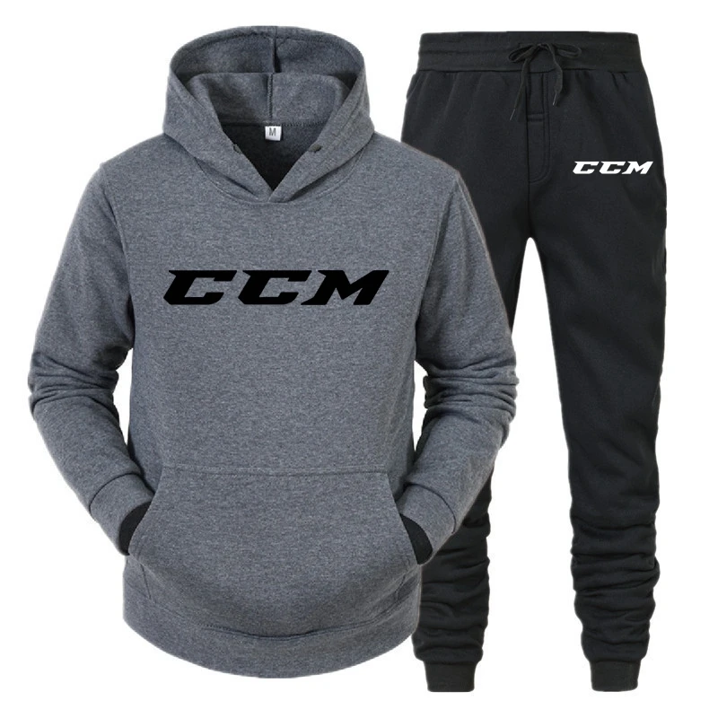 Conjunto informal de moda para hombre, ropa deportiva de dos piezas con capucha, jersey, ropa deportiva para correr, conjunto CCM, novedad de 2023