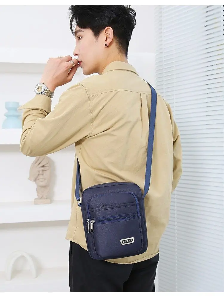 กันน้ําผู้ชายCrossbodyกระเป๋าชายไนลอนไหล่กระเป๋าเด็กMessengerกระเป๋ากระเป๋าถือผู้ชายสําหรับเดินทางลําลองขนาดใหญ่Satchelกระเป๋าสีเทา