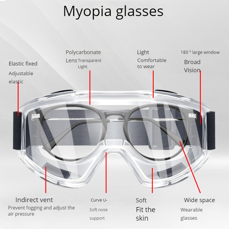 Anti Fog Safety Glasses Anti-splash Dust Sand Goggles Riding Skiing Sports Glasses Clear Adjustable