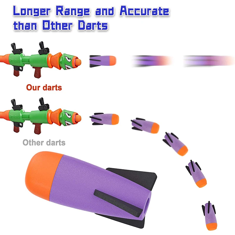 Pacote de recarga de mísseis de espuma, acessórios de brinquedo compatíveis com nerf rocket n-strike elite series missile blaster lançador de mísseis