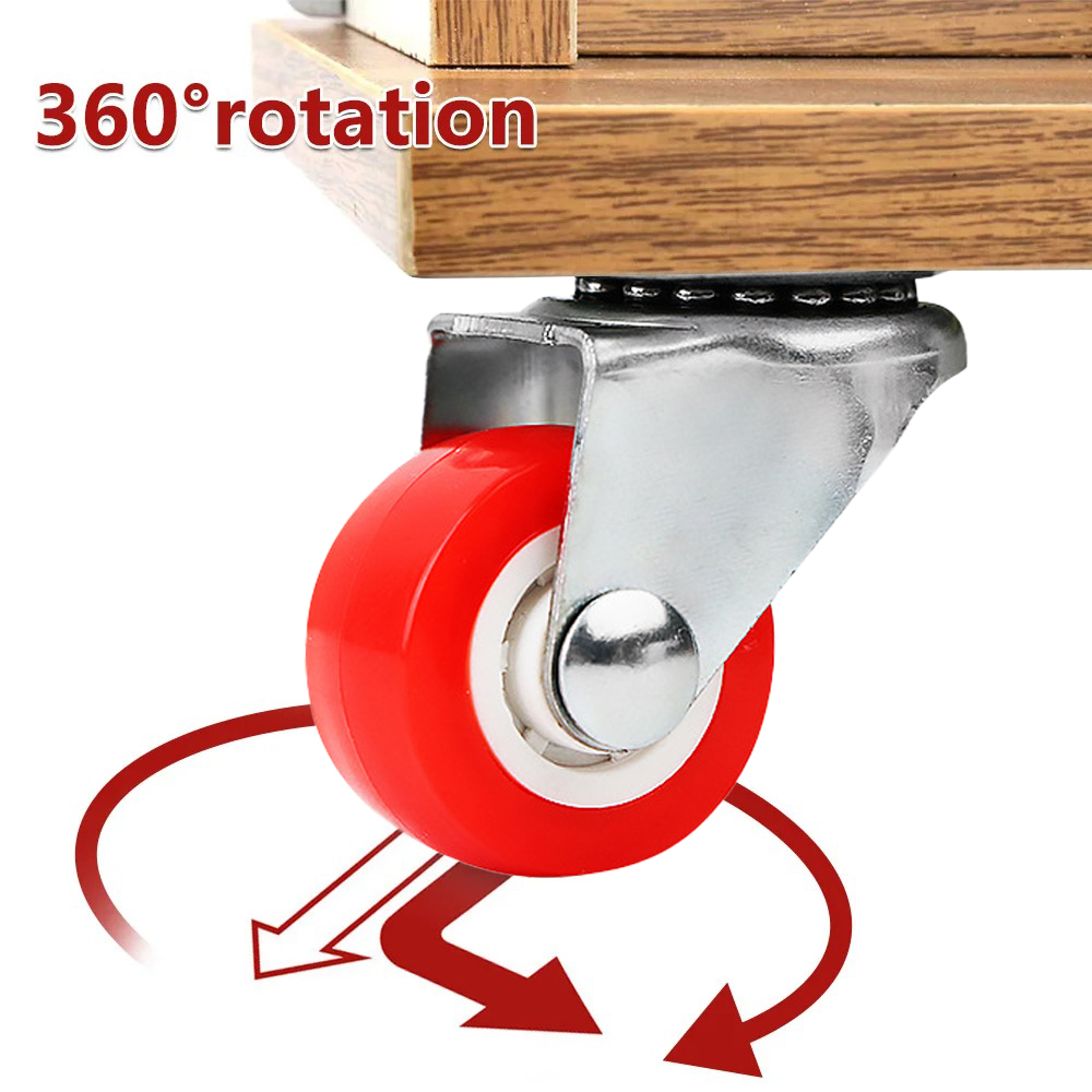 車のヘビーデューティスイベルキャスターサイレントトロリー 360 度回転 1.5 インチ赤いホイール車のツールプラットフォームトロリー Accessorie ツール