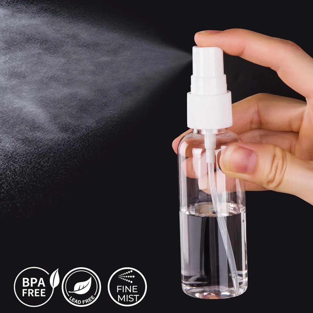 100/60/30/10ml Empty Refillable Bottles Mini Clear Spray Bottles Plastic Perfume Atomizer Portable Transparent Dispenser Travel