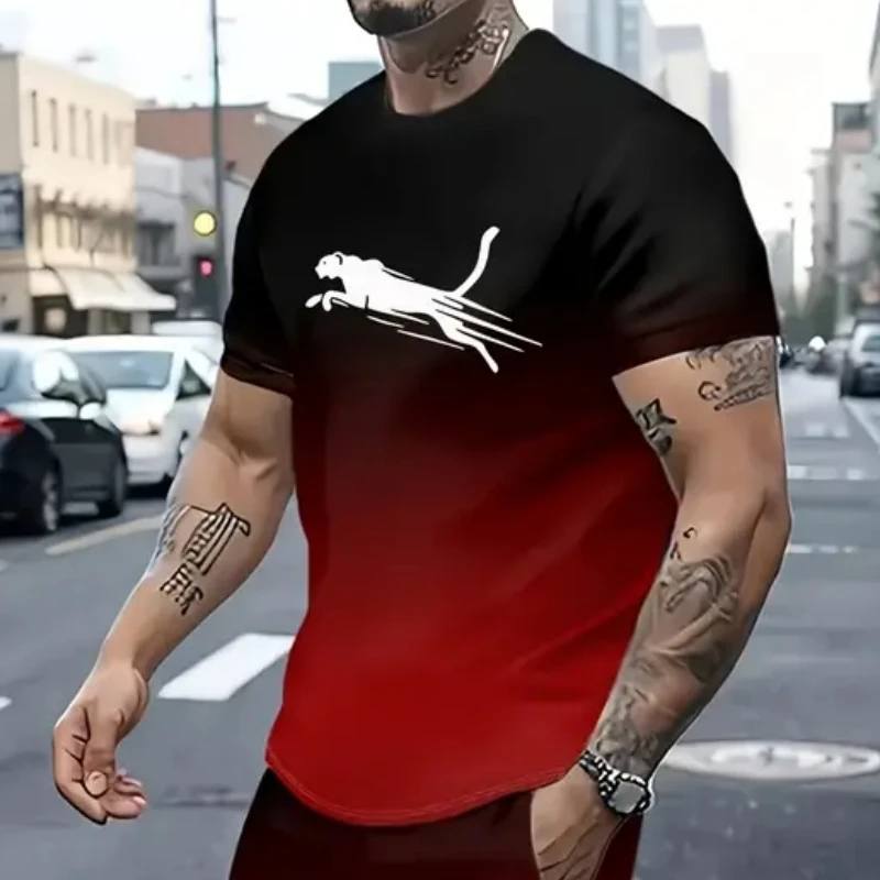 動物 Tシャツ男性用 3d プリント Tシャツメンズスポーツ Tシャツストリートファッション半袖 Tシャツルーズ特大男性服
