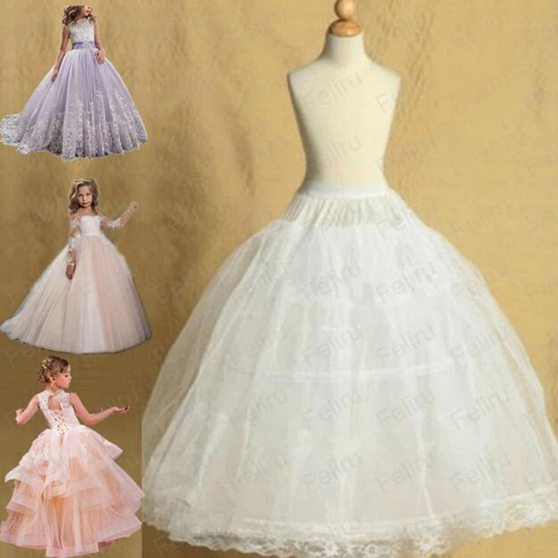 Kids Petticoats For  Flower Girls Dresses Little Crinoline 2 Hoop Skirt Beautiful Petticoat Lolita Skirt Underskirt Vestido