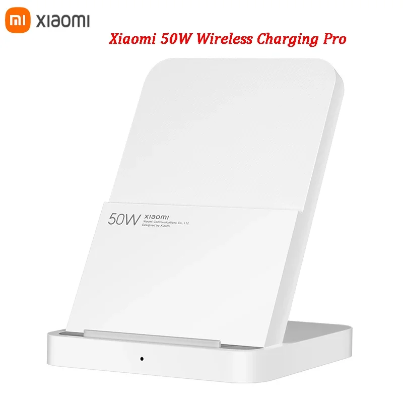 Оригинальная беспроводная зарядка Xiaomi 50 Вт Pro с вертикальным воздушным охлаждением, быстрая зарядка Qi, подставка для Xiaomi 13 Pro/12S Ultra/10 для iPhone