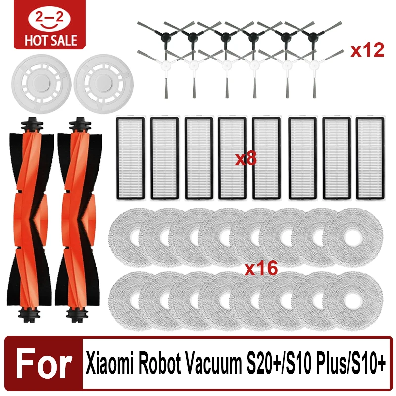 Para Xiaomi Robot aspirador S20 + / S10 Plus /S10 +/ B108GL / B105 / B108CN B113CN piezas accesorios filtro cepillo lateral principal fregona