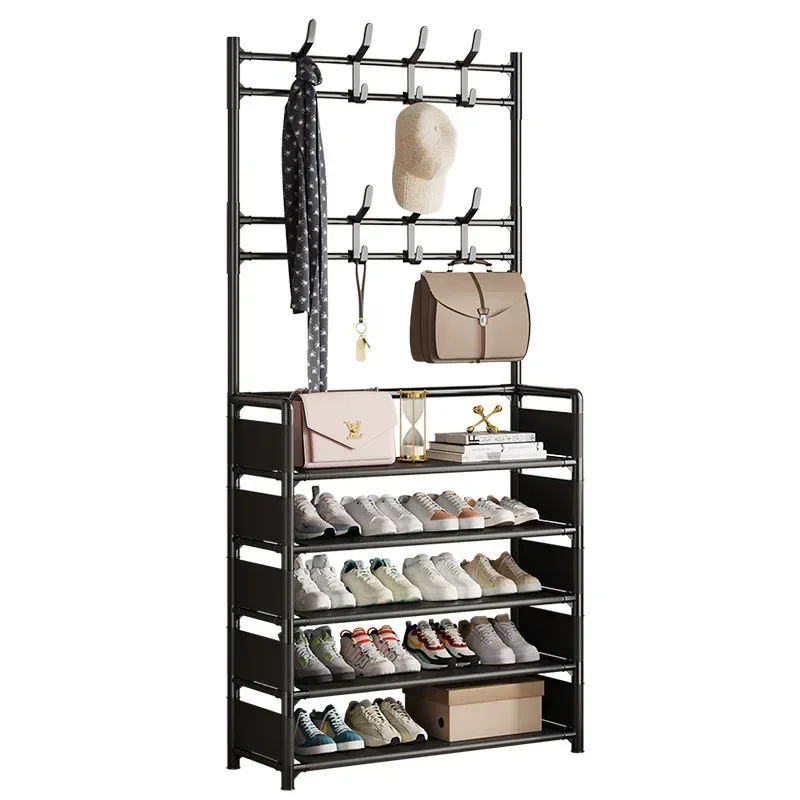 【Upgrade Thicken】Multi Functional Shoe And Hat Integrated Rack,Clothing And Hat Rack,Multi-layer Dust-proof Storage Rack,Cream