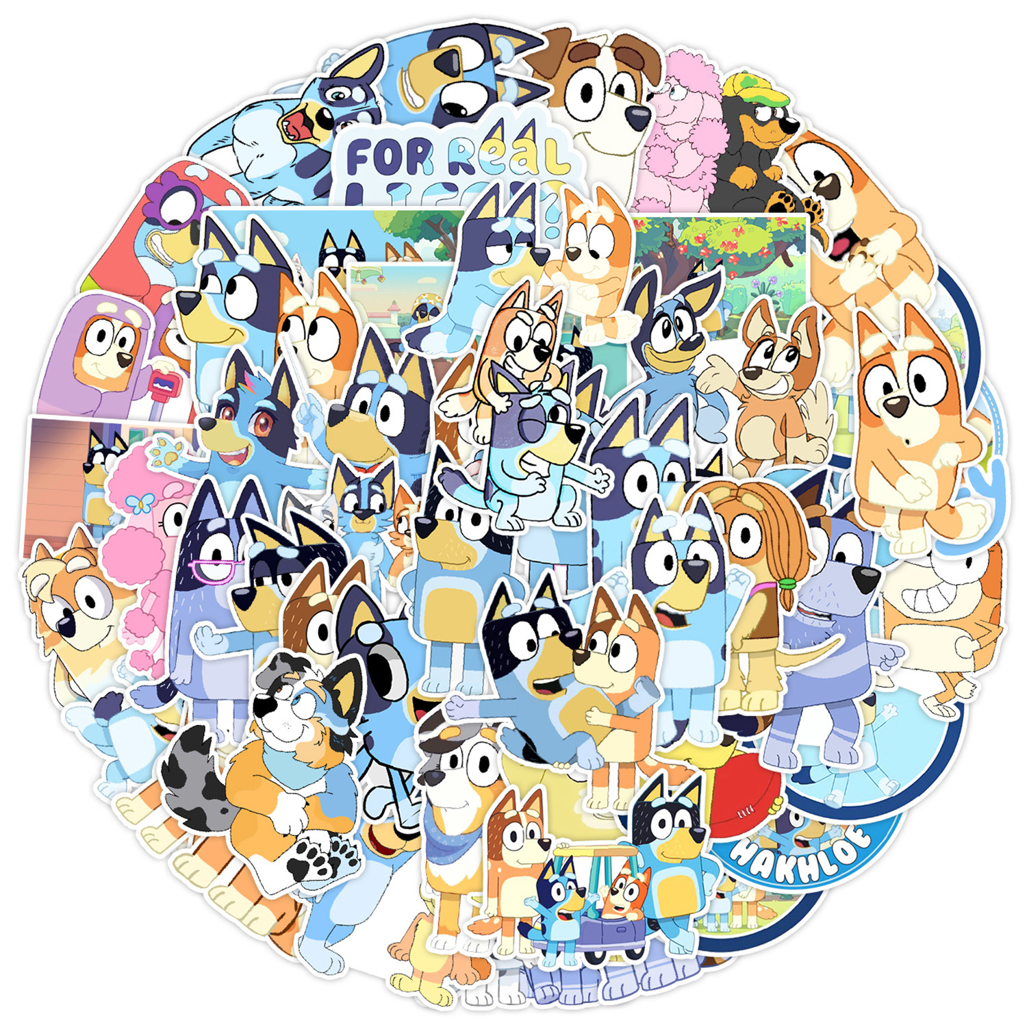 青い犬のビンゴステッカー,防水ステッカー,漫画の落書き装飾,スケートボード,ラップトップ,ノートブック,荷物,おもちゃのステッカー,50個