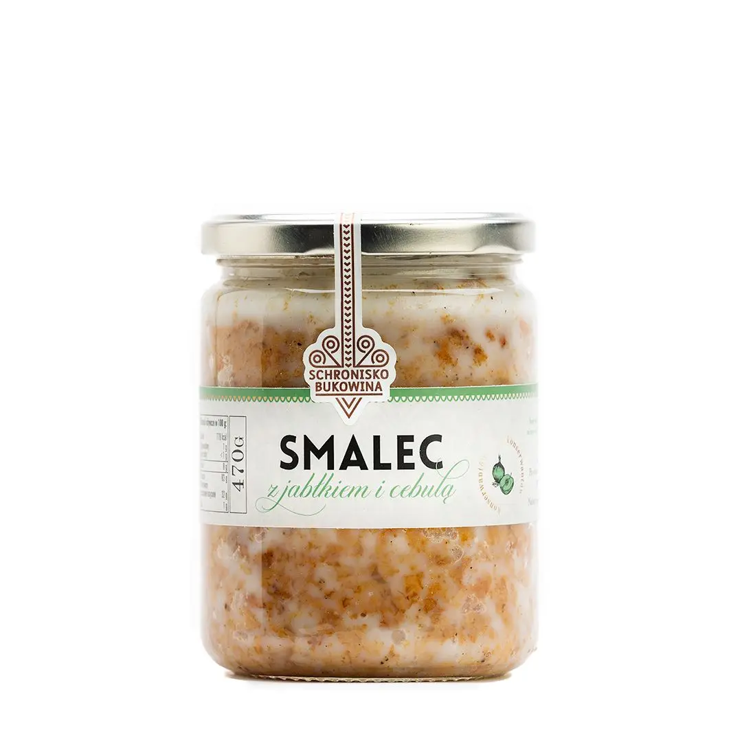 Smalec z jabłkiem i cebulką 470g - Schronisko Bukowina