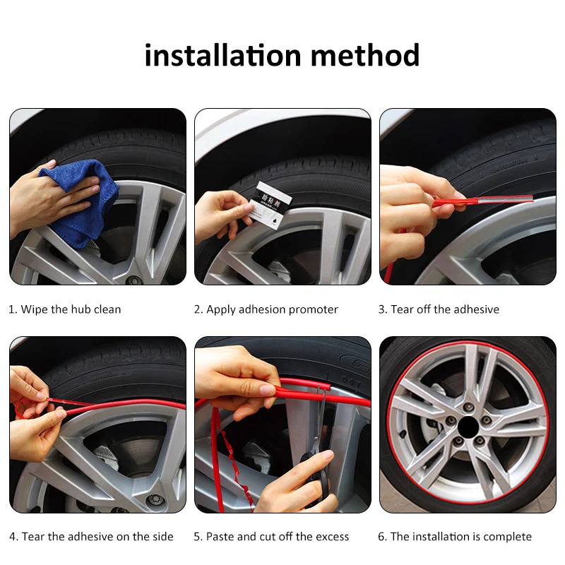 8 Mét Bánh Xe Lưỡi Dao Bảo Vệ Dòng Lốp Vệ Binh Dải Trang Trí Cao Su Moulding Viền Màu Hơn Dán Xe Hơi Tạo Kiểu