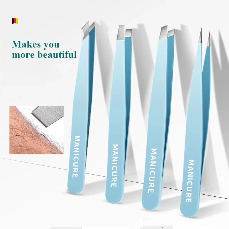 4 ชิ้นคุณภาพสูง Eyebrow Tweezer ผมสีสันความงาม Fine ขน Puller สแตนเลส Slanted Brow คลิปกําจัดเครื่องมือแต่งหน้า