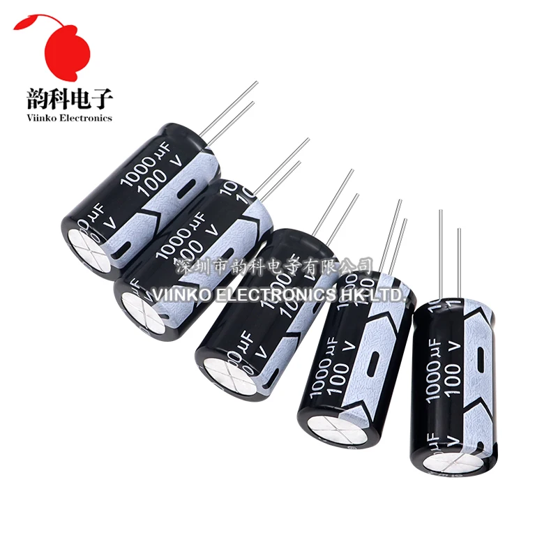 Condensador electrolítico de aluminio de 100V 1UF 2,2UF 3,3UF 4,7UF 10UF 22UF 33UF 47UF 100UF 220UF 470UF 1000UF