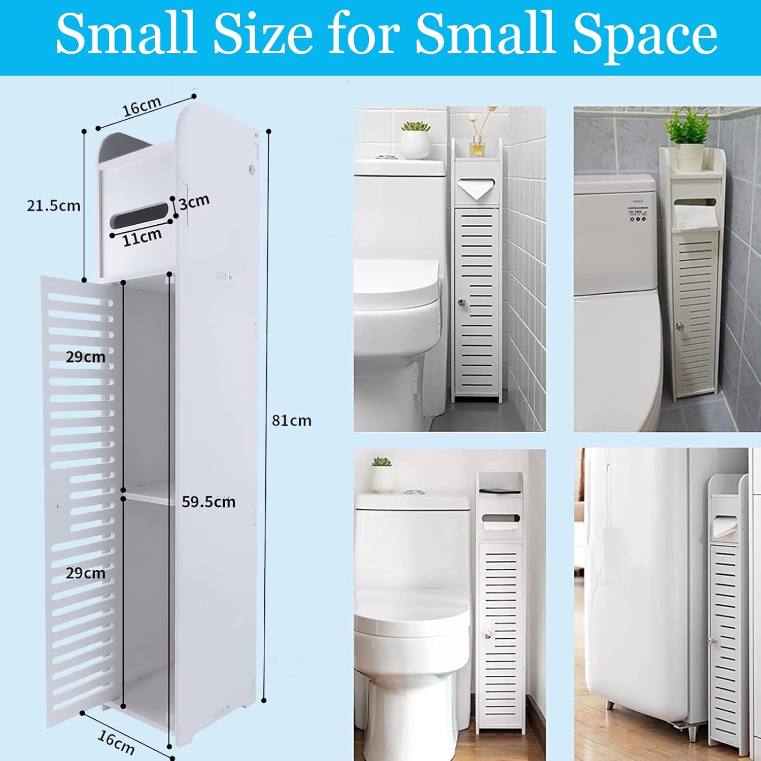 Bathroom Cabinet Bedroom Cabinet Bathroom Storage Cabinet White Tall Slim Shelf Cabinet Living Room Storage Riser